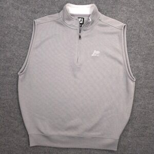 FootJoy Sweater Vest Mens XL Gray Performance Golf Knit Half Zip Vesper CC